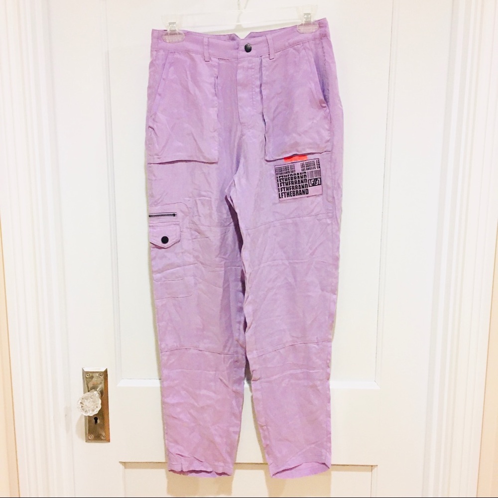 ⭐️ LF The Brand Lavender Cupro Cargo Utility Pants 4